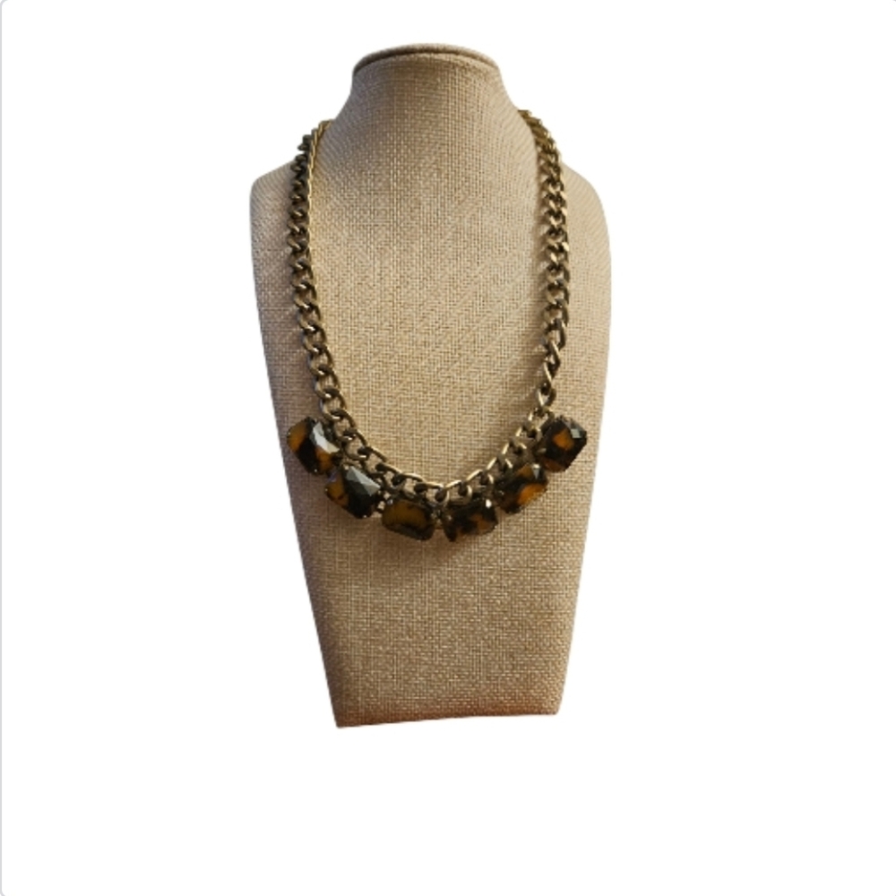 CHICO'S  VINTAGE FAUX-TORTOISESHELL BIB NECKLACE